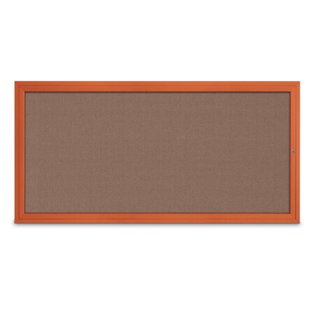 United Visual Products Slim Enclosed Corkboard, 24"x36", Black Alum Frame/Pumice UVEB2436-BLACK-PUMICE